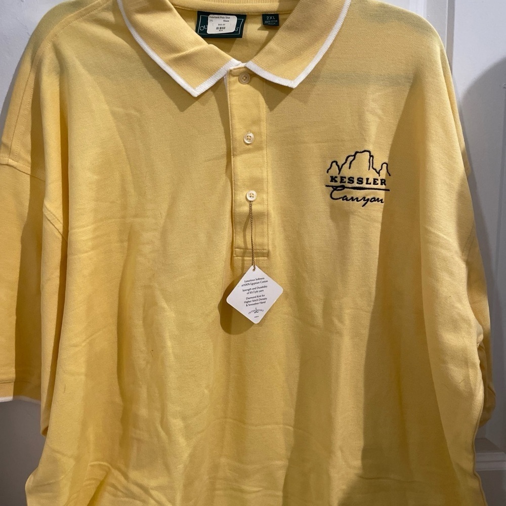 Yellow Outerbank Polo Shirt for Men Kessler Canyon NWT